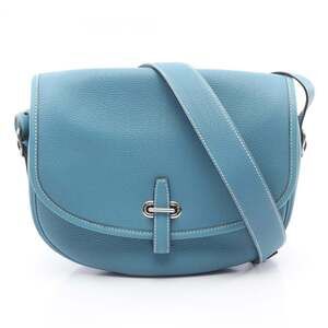 Hermes HERMES Baldo Golf Blue Jean Shoulder Bag Handbag Togo Leather Women's
